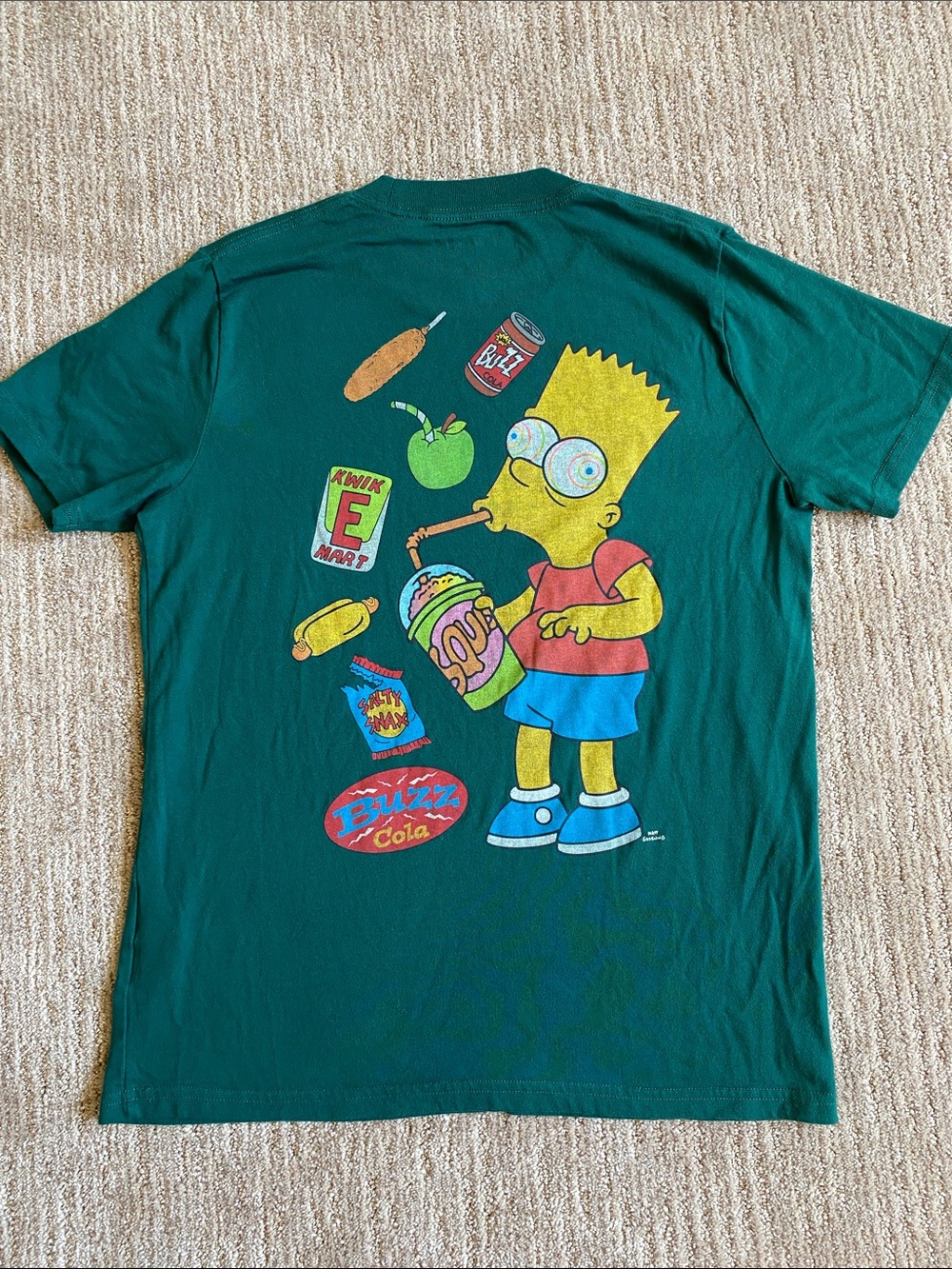 The Simpsons Abercrombie and Fitch Bart Graphic Tee - Emerald Green